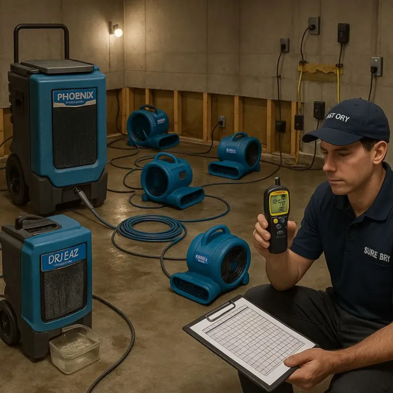 Structural Drying and Dehumidification process in Lutherville, MD